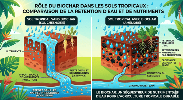 Comparaison côte à côte d'une coupe de sol tropical