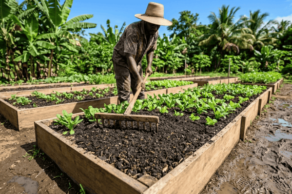 Photographie-dun-potager-tropical-en-planches-surelevees