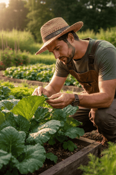 maraîcher en tenue de travail