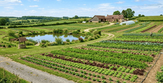 création d’un maraîchage : paysage  de champ  agricole idéal pour le  maraichage