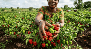 culture du piment en zone tropicale ; image de piment frais